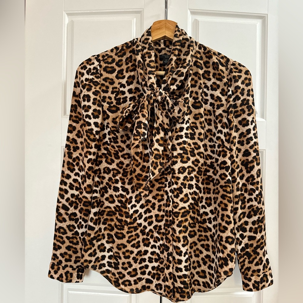 Ann Taylor Petite Leopard Blouse